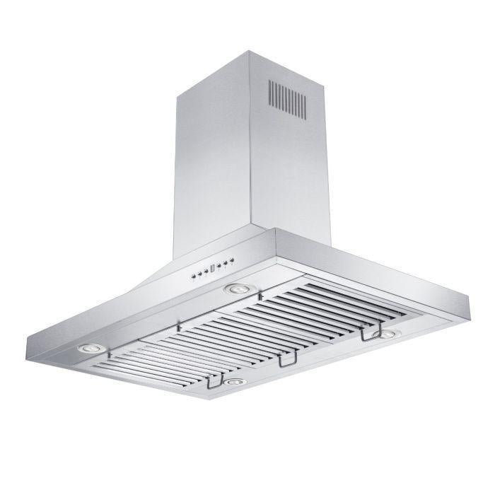ZLINE 42 in. Island Range Hood 400 CFM Stainless Steel LED Lighting (GL2i-42)