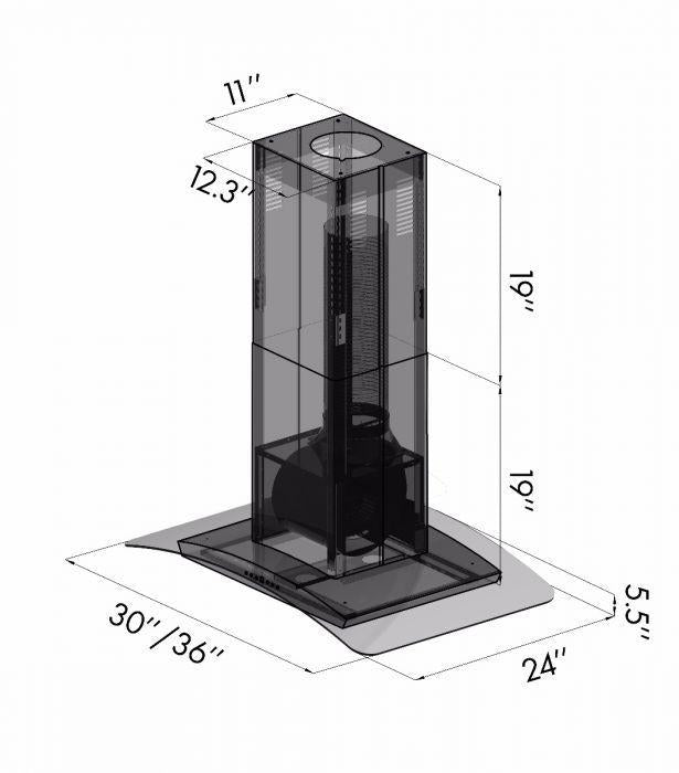 ZLINE 30 Inch Island Range Hood Stainless Steel 400 CFM (GL5i-30)