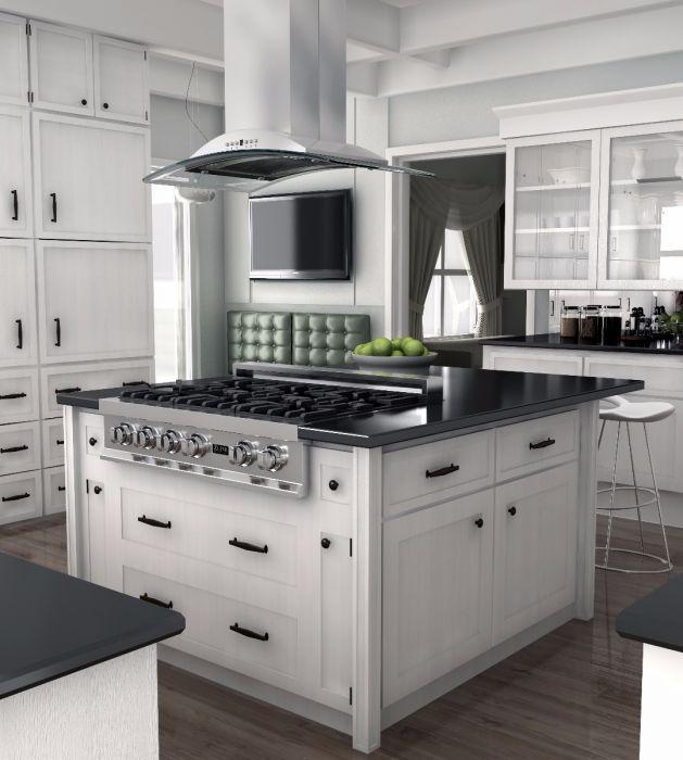 ZLINE 30 in. Island Range Hood Stainless Steel 400 CFM LED Lighting 4-Speed Fan (GL9i-30)