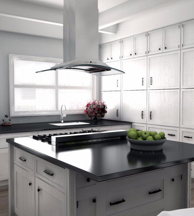 ZLINE 30 in. Island Range Hood Stainless Steel 400 CFM LED Lighting 4-Speed Fan (GL9i-30)