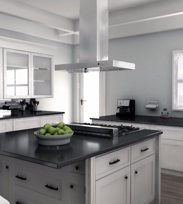 ZLINE 48 in Island Range Hood Stainless Steel 4-Speed Fan LED Lighting (KE2i-48)