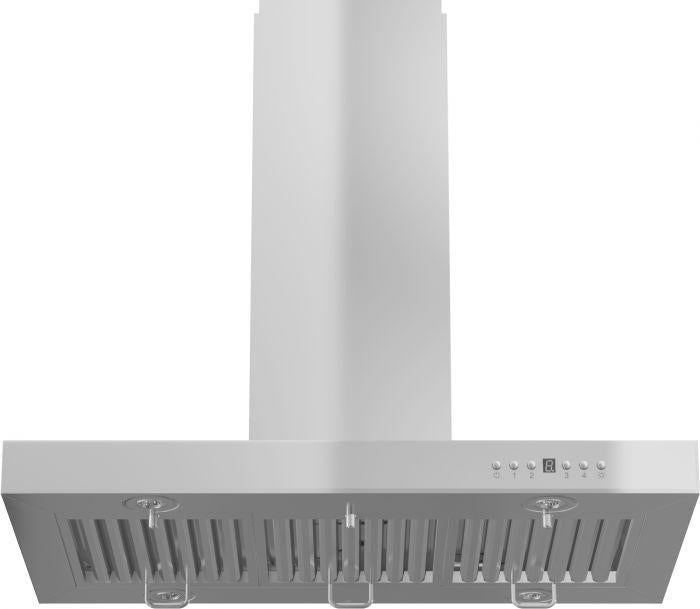 ZLINE 42-Inch Island Range Hood Stainless Steel 4-Speed Fan LED Lighting KE2i-42