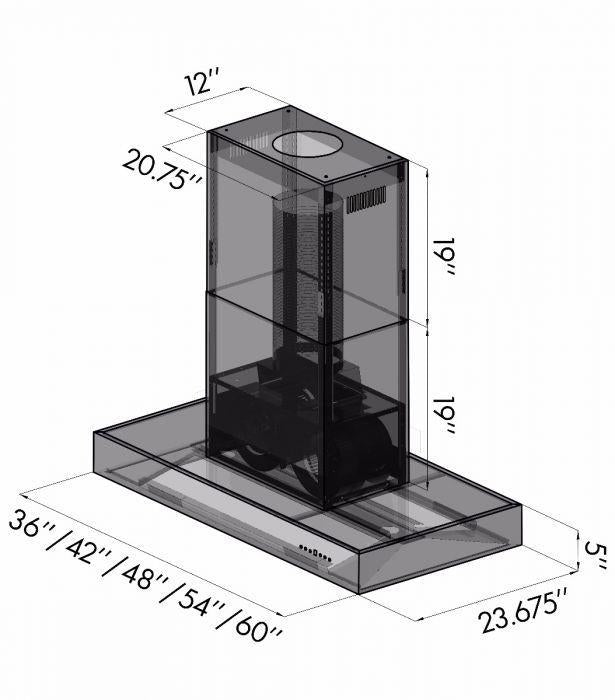 ZLINE 36-Inch Island Mount Range Hood Outdoor Ducted Stainless Steel (KECOMi-304-36)