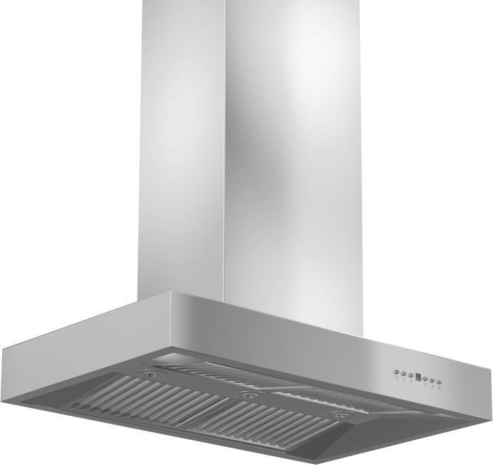 ZLINE 36 Inch Island Mount Range Hood Stainless Steel Ducted Ventilation LED Lighting 400 CFM (KECOMi-36)