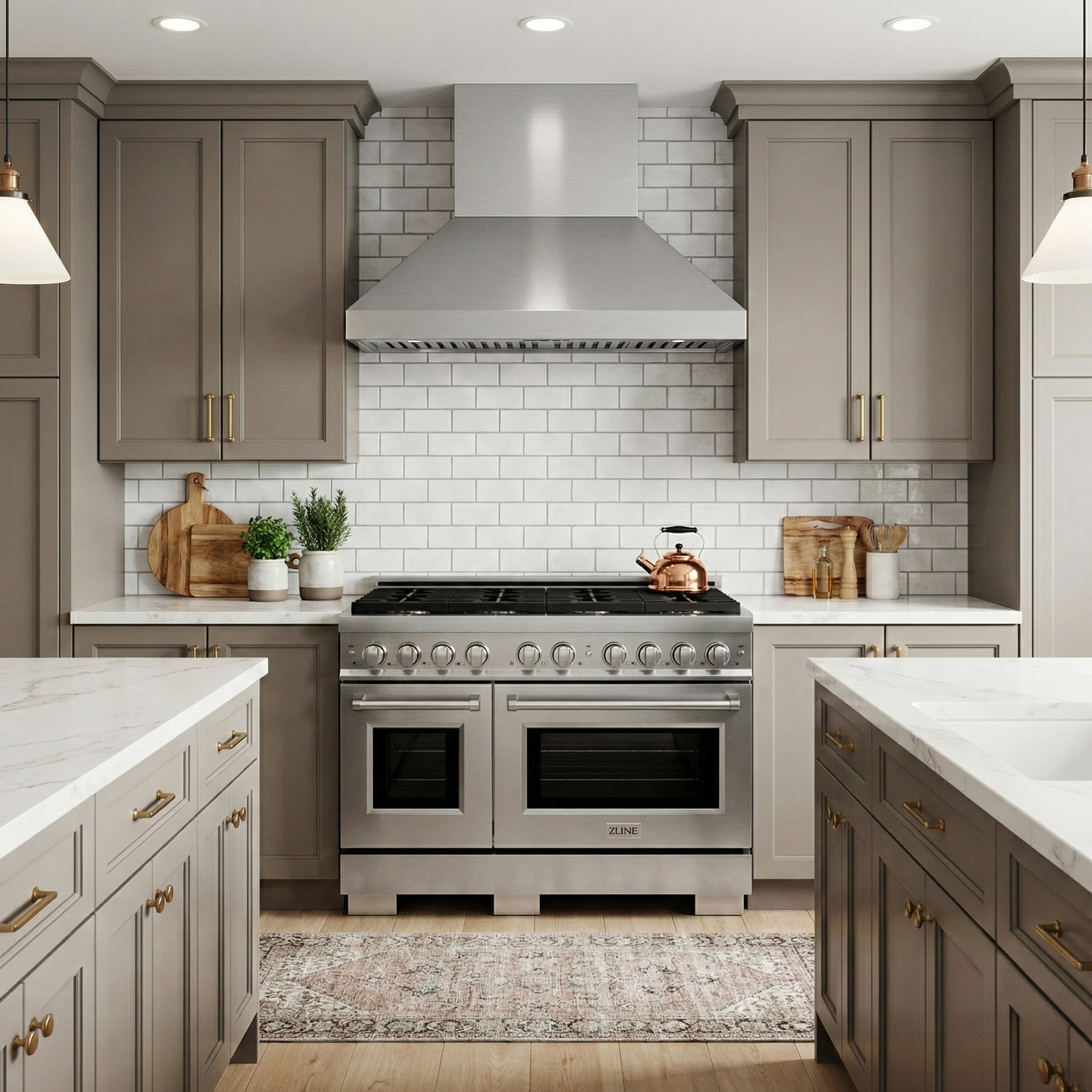 ZLINE SDR-BR-48 Paramount 48 in. Dual Fuel Range with Double Oven, 8 Brass Burners, 6.7 cu. ft., Stainless Steel (SDR-BR-48)