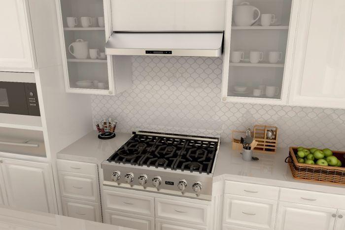 ZLINE 30 Inch Under Cabinet Range Hood Stainless Steel 4-Speed Fan LED Lighting (619-30)