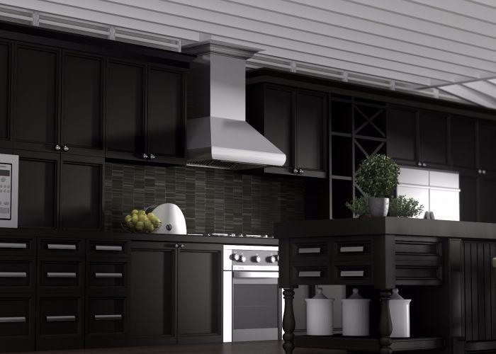 ZLINE 30 Inch Wall Mount Range Hood Convertible Vent Stainless Steel with Crown Molding (587CRN-30)