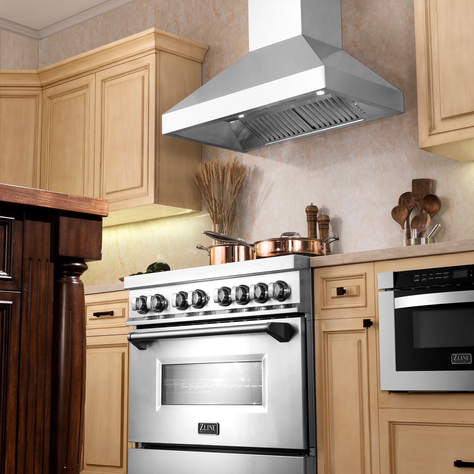 ZLINE 60 in. Wall Mount Range Hood 700 CFM Convertible Vent Stainless Steel (597-60)