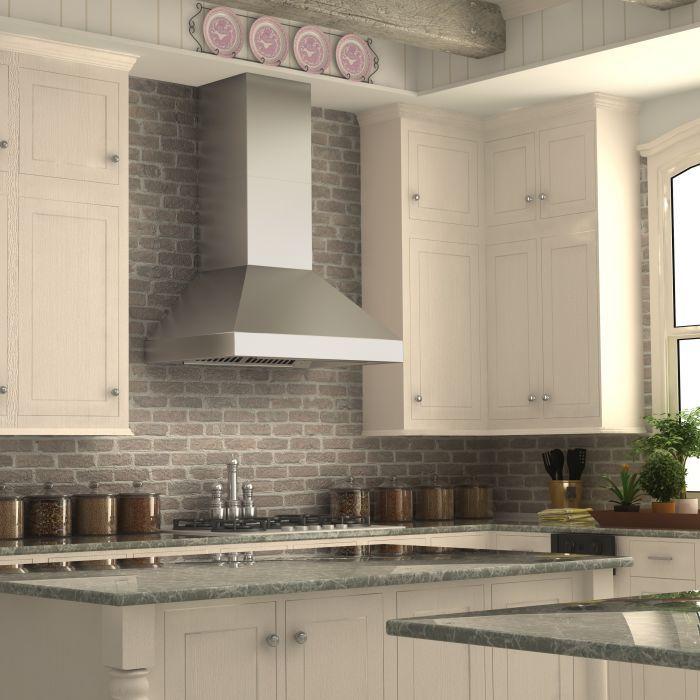 ZLINE 48 in. Wall Mount Range Hood with Remote Dual Blower Stainless Steel 597-RD-48