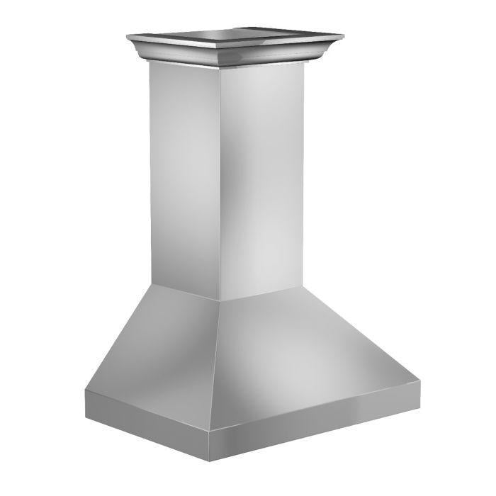 ZLINE 36 in. Wall Mount Range Hood – Stainless Steel, Convertible Vent, Crown Molding, 400 CFM (597CRN-36)