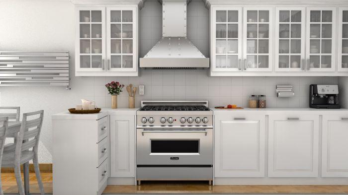 ZLINE 48" Wall Mount Range Hood – Ducted Designer Series, Satin Stainless Steel, 700 CFM (655-4SSSS-48)