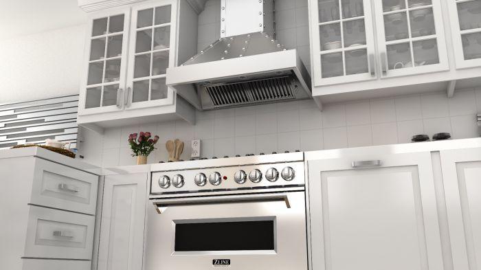 ZLINE 48" Wall Mount Range Hood – Ducted Designer Series, Satin Stainless Steel, 700 CFM (655-4SSSS-48)