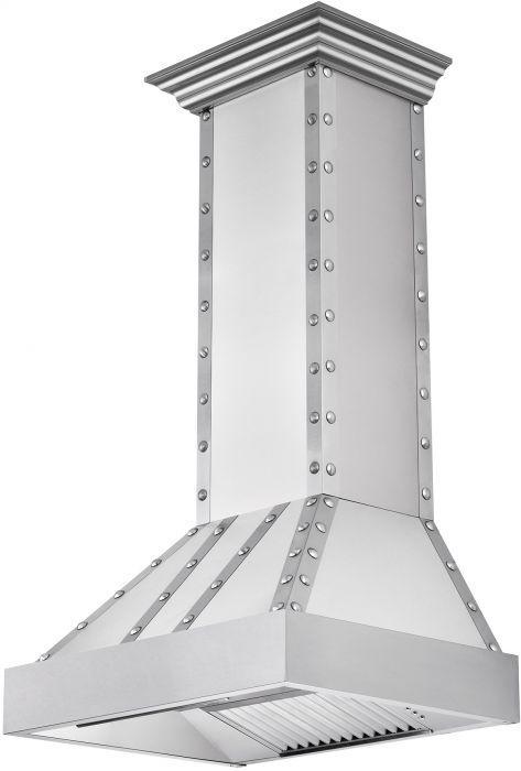 ZLINE 48" Wall Mount Range Hood – Ducted Designer Series, Satin Stainless Steel, 700 CFM (655-4SSSS-48)