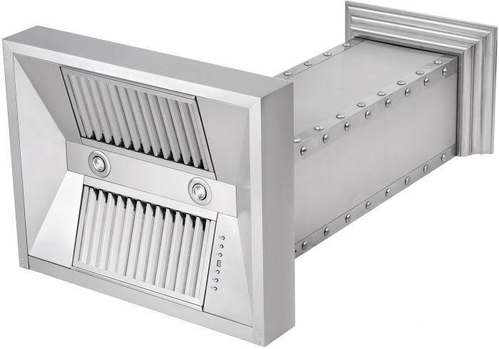 ZLINE 48" Wall Mount Range Hood – Ducted Designer Series, Satin Stainless Steel, 700 CFM (655-4SSSS-48)