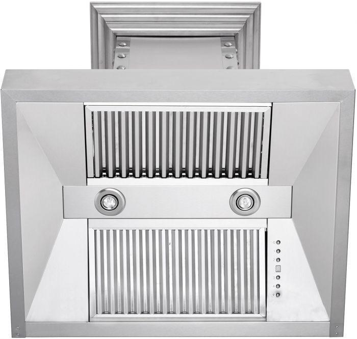 ZLINE 48" Wall Mount Range Hood – Ducted Designer Series, Satin Stainless Steel, 700 CFM (655-4SSSS-48)