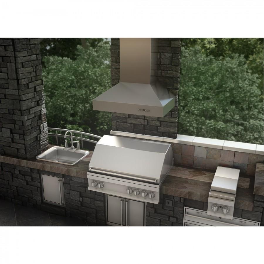 ZLINE 42 in Wall Mount Range Hood Outdoor Approved Stainless Steel Ducted Ventilation (697-304-42)