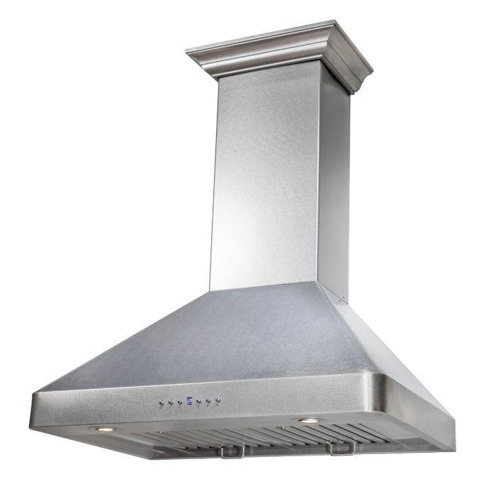 ZLINE 30 in Wall Mount Range Hood Ducted Satin Stainless Steel 400 CFM LED Lighting (8KF2S-30)