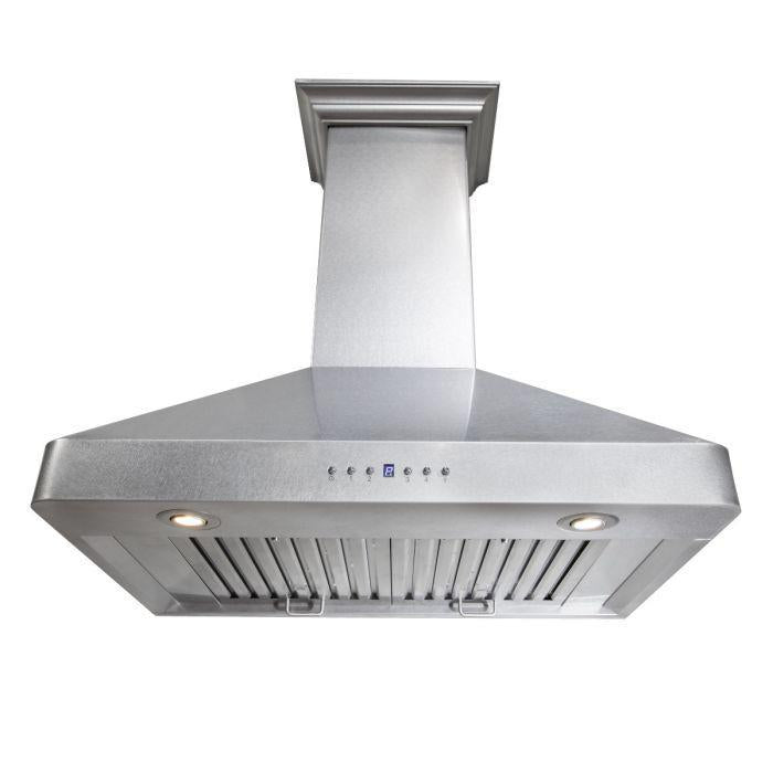 ZLINE 30 in Wall Mount Range Hood Ducted Satin Stainless Steel 400 CFM LED Lighting (8KF2S-30)