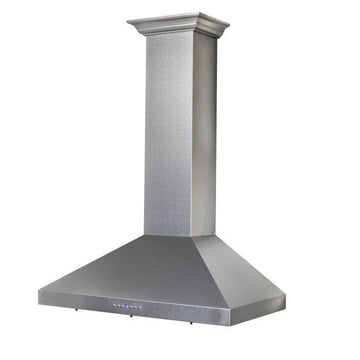 ZLINE 36 in Wall Mount Range Hood Convertible Vent Satin Stainless Steel 400 CFM LED Lighting Baffle Filters (8KL3S-36)