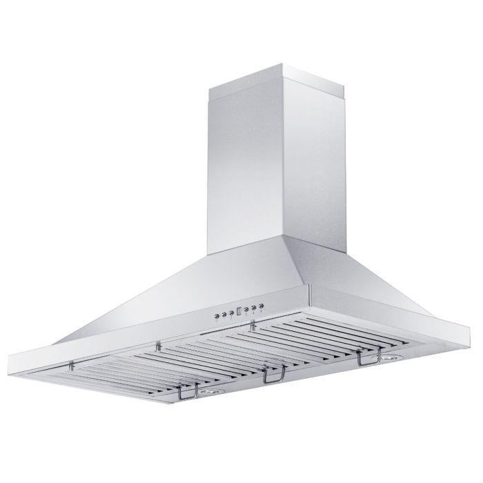 ZLINE 42 in. Wall Mount Range Hood Convertible Vent Outdoor Approved Stainless Steel 400 CFM (KB-304-42)