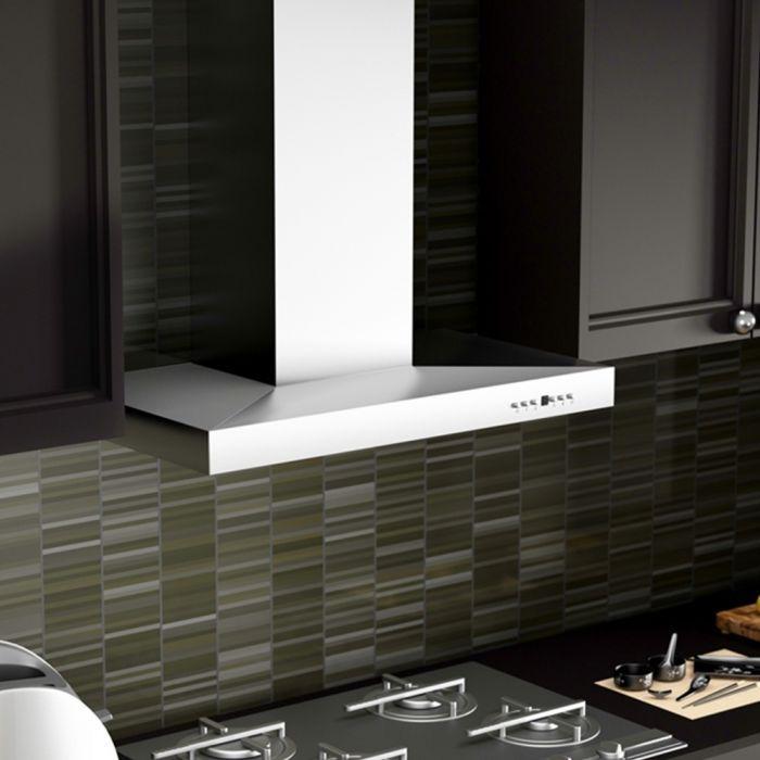 ZLINE 36 in. Wall Mount Range Hood Convertible Vent Stainless Steel 400 CFM (KE-36)