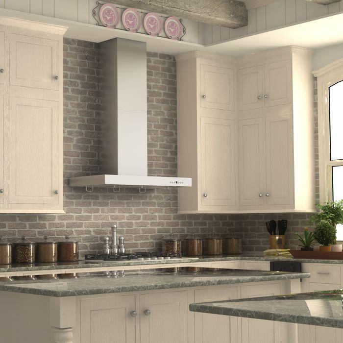 ZLINE 42 in. Wall Mount Range Hood Convertible Vent Stainless Steel 400 CFM (KE-42)