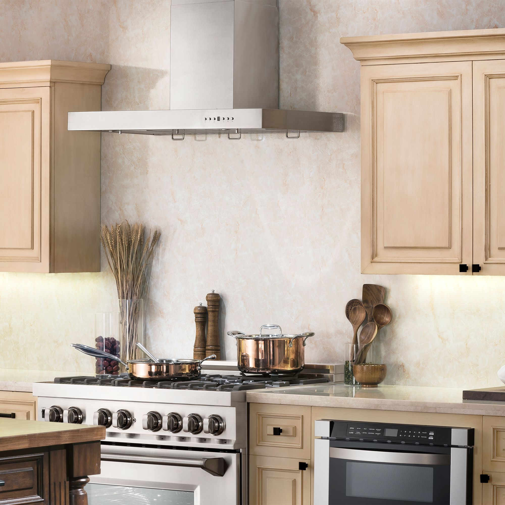 ZLINE 42 in. Wall Mount Range Hood Convertible Vent Stainless Steel 400 CFM (KE-42)
