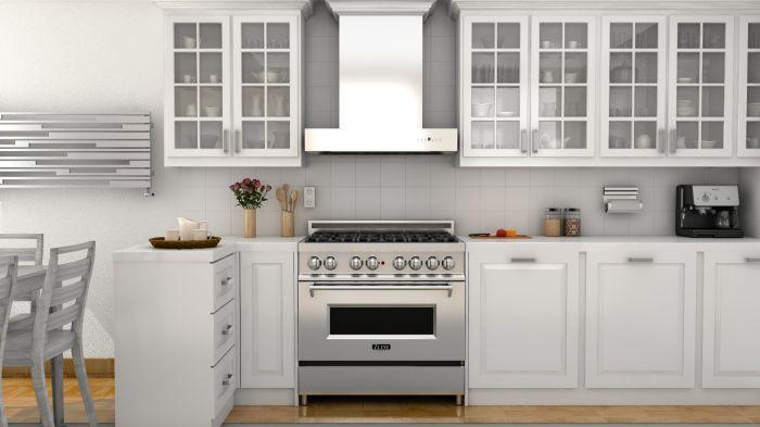 ZLINE 30 Inch Wall Mount Range Hood Convertible Stainless Steel Crown Molding (KECOMCRN-30)