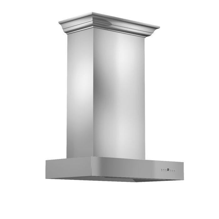 ZLINE 30 Inch Wall Mount Range Hood Convertible Stainless Steel Crown Molding (KECOMCRN-30)