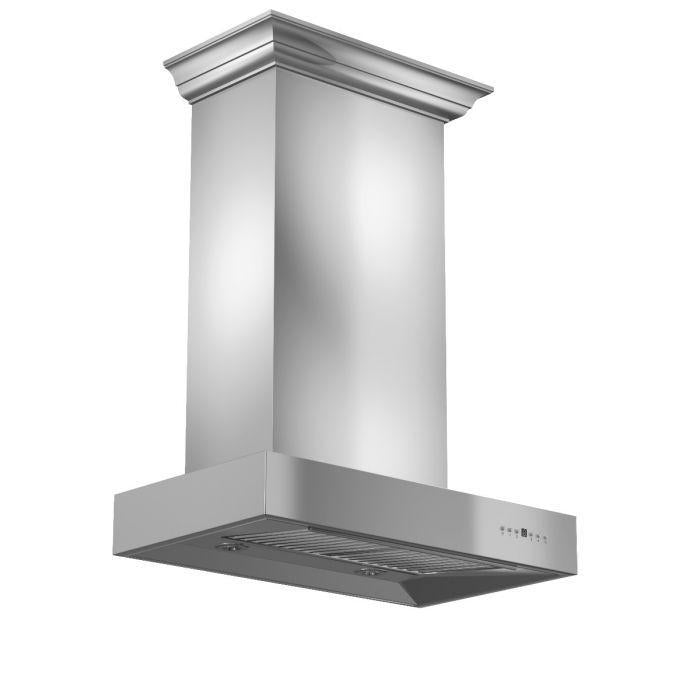 ZLINE 30 Inch Wall Mount Range Hood Convertible Stainless Steel Crown Molding (KECOMCRN-30)
