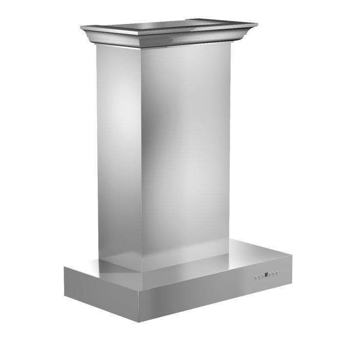 ZLINE 30 Inch Wall Mount Range Hood Convertible Stainless Steel Crown Molding (KECOMCRN-30)