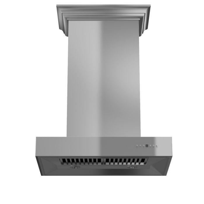 ZLINE 30 Inch Wall Mount Range Hood Convertible Stainless Steel Crown Molding (KECOMCRN-30)