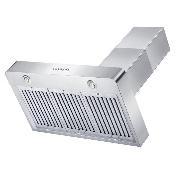 ZLINE 30 in. Wall Range Hood Stainless Steel 400 CFM LED Lighting Dishwasher-Safe Filters (KF2-30)