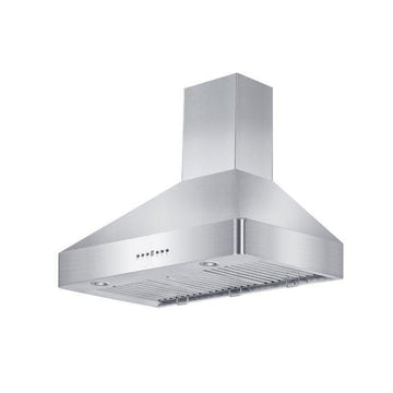 ZLINE 30 in. Wall Range Hood Stainless Steel 400 CFM LED Lighting Dishwasher-Safe Filters (KF2-30)