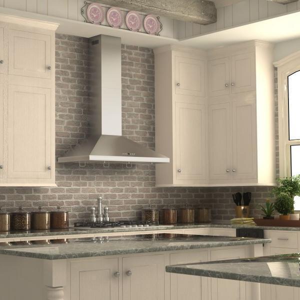 ZLINE 48 in Wall Mount Range Hood Stainless Steel Convertible Vent Kitchen Hood KL2-48
