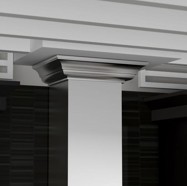 ZLINE 48" Wall Mount Range Hood Convertible Vent Stainless Steel with Crown Molding (KL2CRN-48)