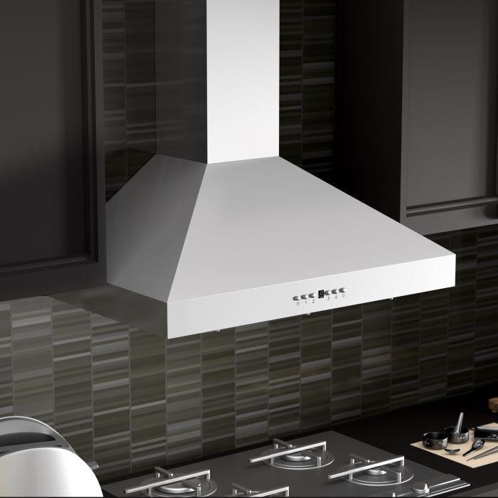 ZLINE 30 in Wall Mount Range Hood Convertible Stainless Steel Crown Molding 400 CFM (KL3CRN-30)
