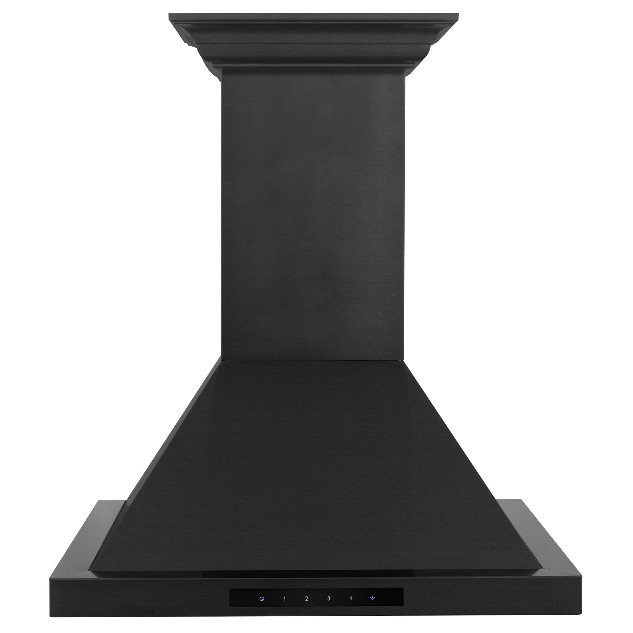 ZLINE 42 in. Wall Mount Range Hood Black Stainless Steel Bluetooth Crown Molding Included (BSKBNCRN-BT-42)