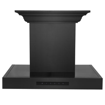 ZLINE 30 in. Wall Mount Range Hood 400 CFM Black Stainless Steel Bluetooth CrownSound Built-In Speakers (BSKENCRN-BT-30)