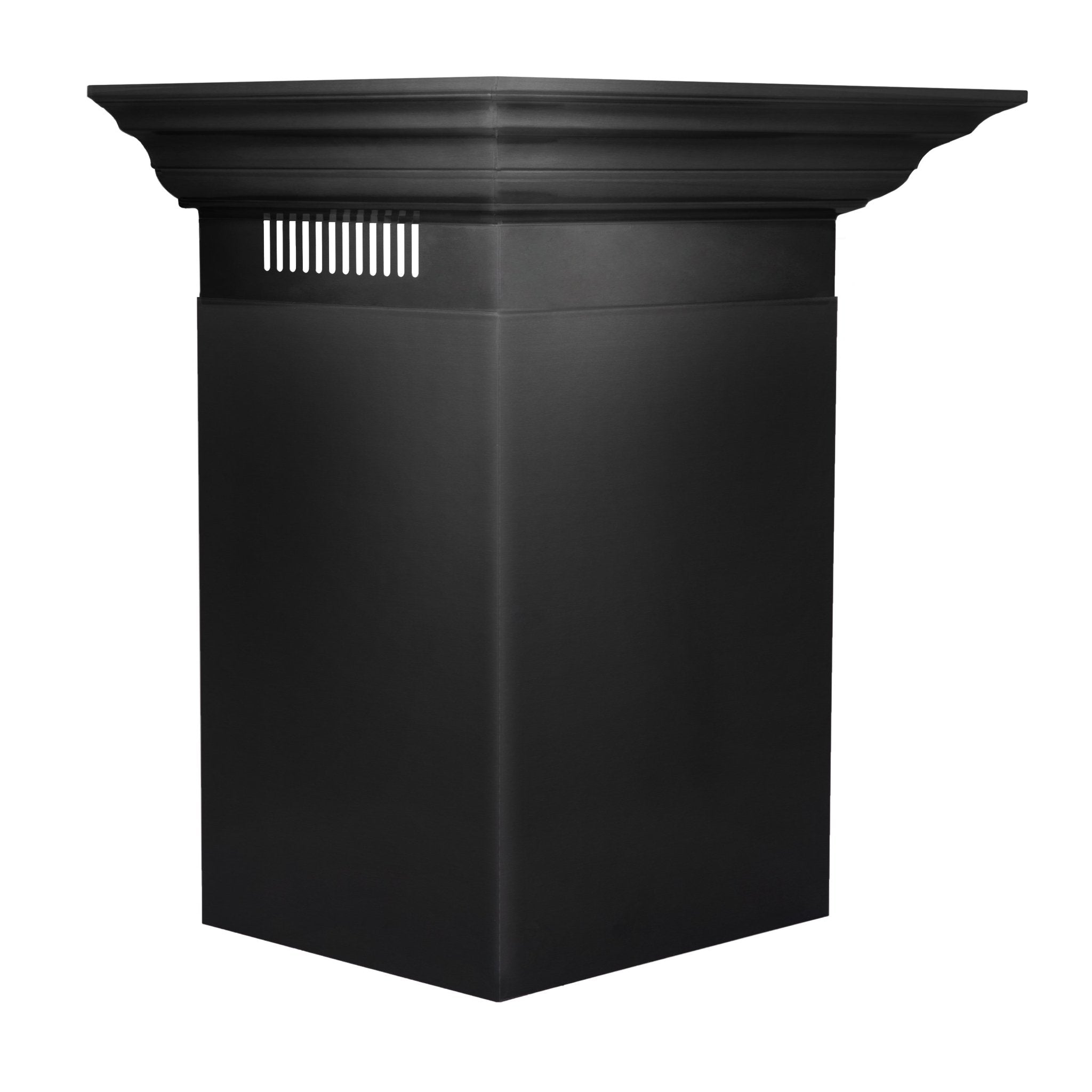 ZLINE 30 in. Wall Mount Range Hood – Convertible Vent, Black Stainless Steel, Crown Molding (BSKENCRN-30)