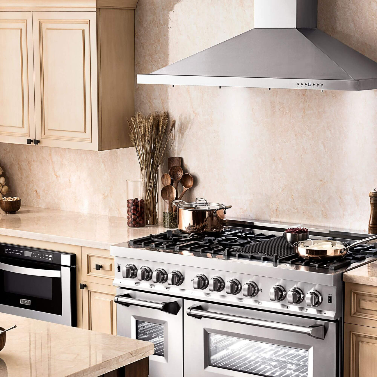 ZLINE 24 in. Wall Mount Range Hood Convertible Stainless Steel Ducted/Ductless Charcoal Filters Included (KB-CF-24)
