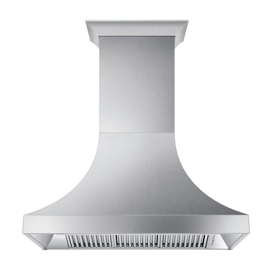 ZLINE 48 in Wall Mount Range Hood Satin Stainless Steel Ducted Designer Series 8632S (8632S-48)